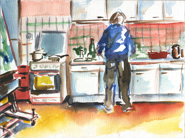 preparing dinner